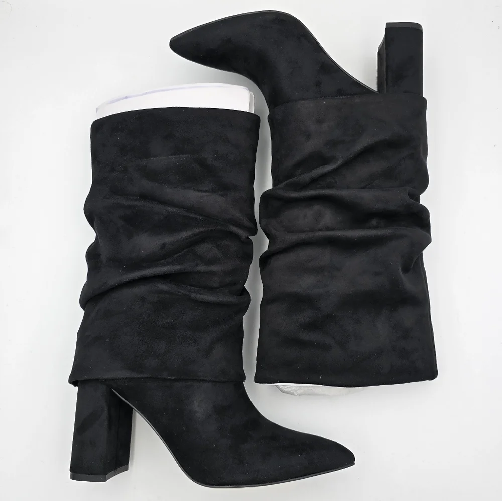 NIB Nine West Francis2 Fold Over Cuff Mid Calf Block Heel Dress Boots, Women's 5 - Picture 11 of 16